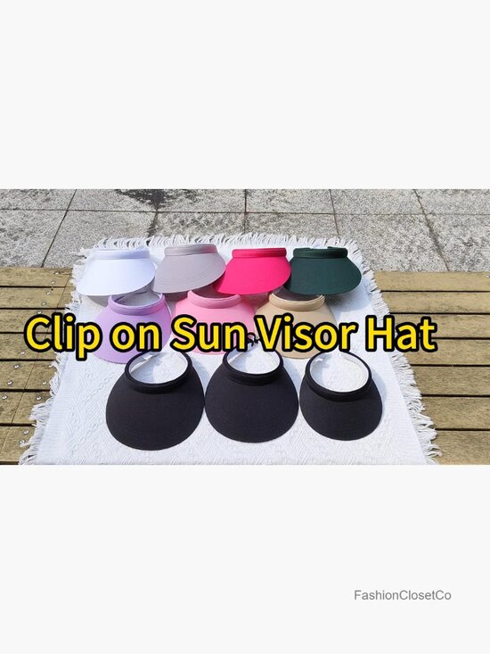 2 Pack Wide Brim Clip On Sun Visors Adjustable UV Protection Hats main image 7